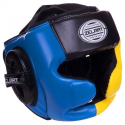 Шолом боксерський Zelart з повним захистом XL, синій-жовтий-чорний, код: BO-2886_XLBL-S52