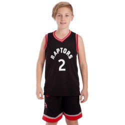 Форма баскетбольна підліткова PlayGame NB-Sport NBA Raptors 2 M (8-10 років),  ріст 130-140см, чорний-червоний, код: BA-0969_MBKR