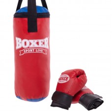 Боксерський набір дитячий Boxer чорний-червоний, код: 1008-2026_BKR-S52