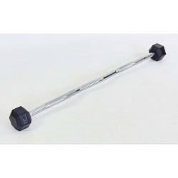 Штанга фіксована Zelart Rubber Hexagon Barbell вигнута гумова довжина-95см 20кг, код: TA-6231-20-S52 Штанга фіксована Zelart Rubber Hexagon Barbell вигнута гумова довжина-95см 20кг, код: TA-6231-20-S52