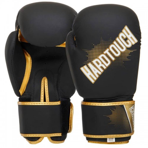 Рукавички боксерські Hard Touch 12 унцій, чорний-золотий, код: BO-4432_12BKGO