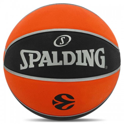 М"яч баскетбольний гумовий Spalding Euro Turk №7, чорний-помаранчевий, код: 84506Z