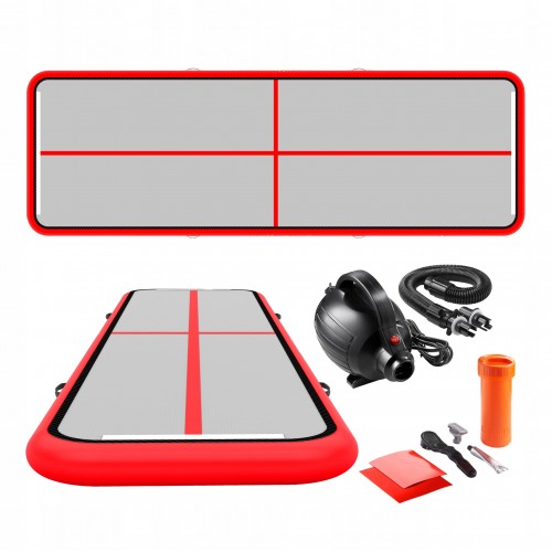 Мат гімнастичний надувний 4Fizjo Air Track Mat 6000x2000x200 мм, білий-червоний, код: P-5907739312044