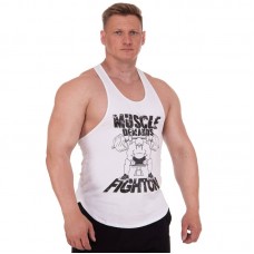 Майка борцовка спортивна чоловіча PlayGame Muscle Demands, 2XL, зріст 185-190, білий, код: MD-1184_2XLW