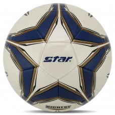 М"яч футбольний Star Highest Gold №5 композитна шкіра, білий-синій, код: SB4015C-S52