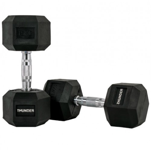 Гантель шестигранна Thunder 15 кг, код: HEXAGONAL-DUMBBELLS-15KG-IN Гантель шестигранна Thunder 15 кг, код: HEXAGONAL-DUMBBELLS-15KG-IN