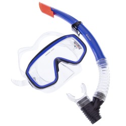 Набір для плавання маска з трубкою Zelart чорний-синій-прозорий, код: M138-SN50-4-PVC_BKBL