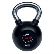 Гиря прогумована з хромованою ручкою WCG 24 кг, код: KPR-24-IF Гиря прогумована з хромованою ручкою WCG 24 кг, код: KPR-24-IF