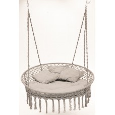 Підвісне крісло-гойдалка велика кругла WCG 140 см + м”яка подушка, сірий, код: QNSW11GR-IF Підвісне крісло-гойдалка велика кругла WCG 140 см + м”яка подушка, сірий, код: QNSW11GR-IF
