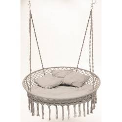 Підвісне крісло-гойдалка велика кругла WCG 140 см + м”яка подушка, сірий, код: QNSW11GR-IF Підвісне крісло-гойдалка велика кругла WCG 140 см + м”яка подушка, сірий, код: QNSW11GR-IF