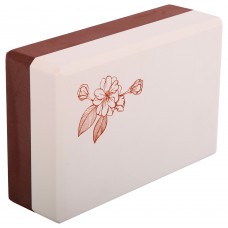 Блок для йоги двокольоровий Bloom Yoga Brick 230x150 мм, коричневий-білий, код: LB7041-S52