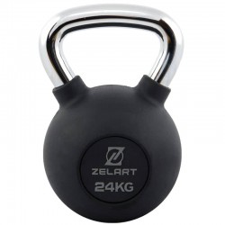 Гиря чавунна з гумовим покриттям та хромованою ручкою Zelart 24кг, чорний, код: TA-7794-24-S52 Гиря чавунна з гумовим покриттям та хромованою ручкою Zelart 24кг, чорний, код: TA-7794-24-S52