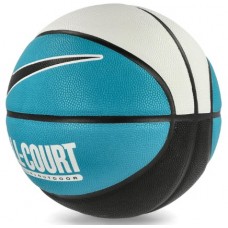 М"яч баскетбольний Nike Everyday All Court 8P Deflated №7, білий-блакитний-чорний, код: 887791750679