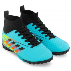 Сороконіжки футбольні з носком PlayGame розмір 35, блакитний-чорний, код: 266-2_35