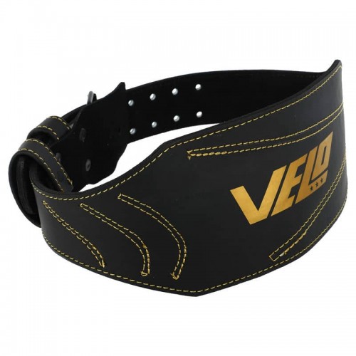 Пояс атлетичний шкіряний Velo XL ширина-15см, чорний-золотий, код: VL-9738_XL
