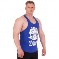 Майка борцовка спортивна чоловіча PlayGame Muscle Lion, 2XL, зріст 185-190, синій, код: ML-1185_2XLBL