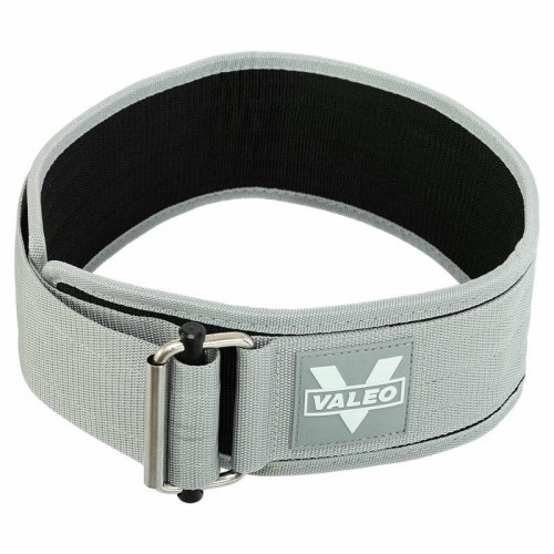 Пояс атлетичний текстильний Valeo спинка 10,5см, розмір S, сірий, код: TA-1148_SGR