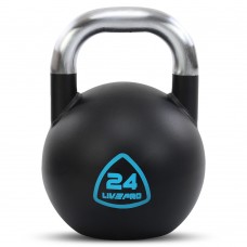 Гиря змагальна цільна сталева пофарбована з хромованою ручкою LiveUp 24кг, чорний, код: LP8042-24 Гиря змагальна цільна сталева пофарбована з хромованою ручкою LiveUp 24кг, чорний, код: LP8042-24