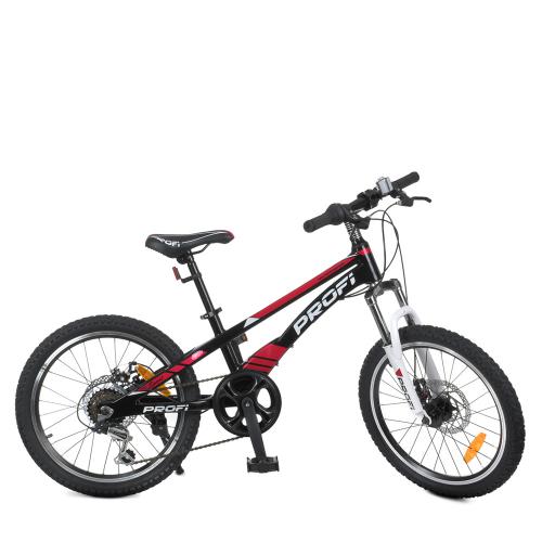 Велосипед дитячий Profi Kids Shimano 6SP d=20, чорний-червоний, код: LMG20210-3-MP