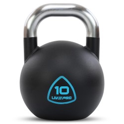 Гиря змагальна цільна сталева пофарбована з хромованою ручкою LiveUp 10кг, чорний, код: LP8042-10 Гиря змагальна цільна сталева пофарбована з хромованою ручкою LiveUp 10кг, чорний, код: LP8042-10