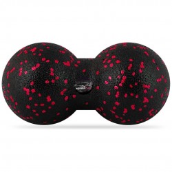 Масажний м"яч подвійний PowerPlay Epp Foam peanut Ball 160х80 мм, чорний-червоний, код: PP_4352_Red_8x16
