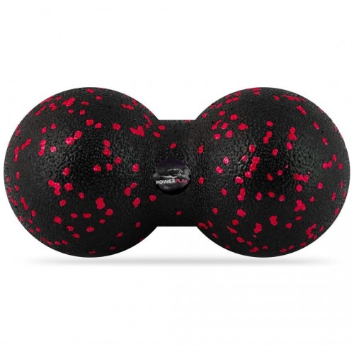Масажний м"яч подвійний PowerPlay Epp Foam peanut Ball 160х80 мм, чорний-червоний, код: PP_4352_Red_8x16