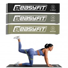 Резинки для фітнесу EasyFit MonoBand набір 3 шт, сірий, код: EF-1812-GY