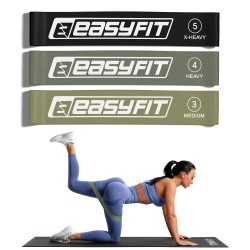 Резинки для фітнесу EasyFit MonoBand набір 3 шт, сірий, код: EF-1812-GY