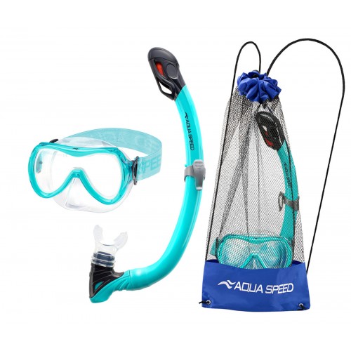 Набір дитячий маска і трубка Aqua Speed Alize FS + Samos 61091 бірюзовий, код: 5905718610914