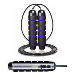 Скакалка швидкісна для кросфіту Cornix Speed Rope Classic з обтяженням, чорний-синій, код: XR-0351