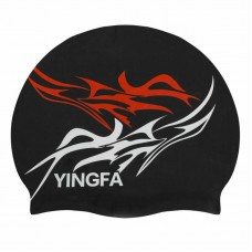 Шапочка для плавання силіконова для дорослих Yingfa чорний-червоний, код: C0091_BKR