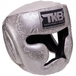 Шолом боксерський з повним захистом шкіряна Top King Super Snake S білий-срібний, код: TKHGSS-02_SWS-S52