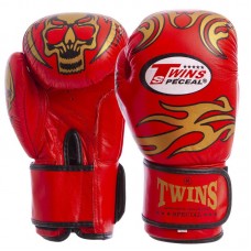 Рукавиці боксерські шкіряні Twins 12 унцій, червоний, код: MA-5436_12R
