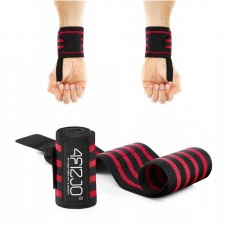 Бинти для зап"ясть (кистьові бинти) 4Fizjo Wrist Wraps 420х80 мм, чорний-червоний, код: P-5907739313003
