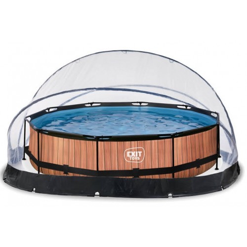 Басейн круглий з наземним куполом Exit "Дерево", 360х76 см, код: 30.32.12.10 Н