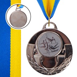 Медаль спортивна зі стрічкою PlayGame Aim Спортивна гімнастика срібло, код: C-4846-0075_S