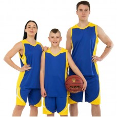 Форма баскетбольна майка та шорти Lidong 5XL, синій-жовтий, код: L046_5XLBL