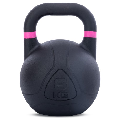 Гиря змагальна цільна чавунна пофарбована LiveUp 8кг, чорний, код: LP8044-8-S52