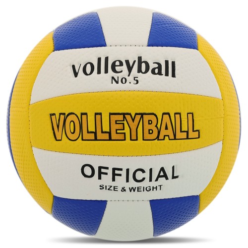 М"яч волейбольний PlayGame Volleyball №5 PVC, білий-жовтий-синій, код: VB-1260