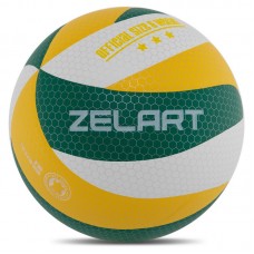 М"яч волейбольний PlayGame Ukraine №5 клеєний, жовтий-білий-зелений, код: VB-9000_YWG