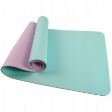 Коврик для йоги та фітнесу SportVida TPE Sky Blue/Pink 1830х610х4мм, код: SV-HK0240