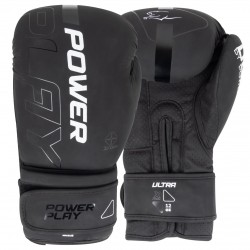 Боксерські рукавиці PowerPlay Ultra Mat 14 унцій, чорний-білий, код: PP_3024_14oz_Bl/White