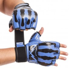 Рукавички для змішаних єдиноборств MMA Zelart розмір M, синій-чорний, код: BO-1395_MBLBK