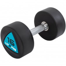 Гантелі цільні професійні з поліуретановим покриттям LiveUp 2х16кг, чорний-синій, код: LP8002-16 Гантелі цільні професійні з поліуретановим покриттям LiveUp 2х16кг, чорний-синій, код: LP8002-16