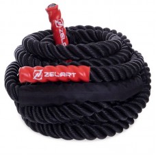 Канат для кросфіту Zelart Combat Battle Rope 15 м, чорний, код: FI-2597-15-S52