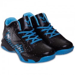 Кросівки для баскетболу Jdan розмір 34 (21,5см), чорний-синій, код: OB-7129-2_34BKBL