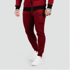 Спортивні штани класичні чоловічі GymBeam Burgundy XXL, бордовий, код: 120936-GB