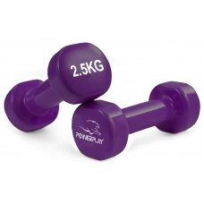 Гантелі вінілові PowerPlay Achilles 2х2.5 кг, фіолетові, код: PP_4125_2.5kg_2in