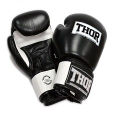 Рукавички боксерські Thor Sparring 14oz, шкіра, чорно-білі, код: 558(Leather) BLK/WH 14 oz.
