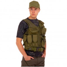 Житлет розвантажувальний універсальний Tactical на 8 кишень, оливковий, код: ZK-27_OL